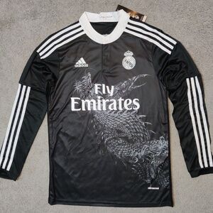 Ronaldo 2014/15 Real Madrid Black Dragon Third Long Sleeve Jersey Size L Men NWT